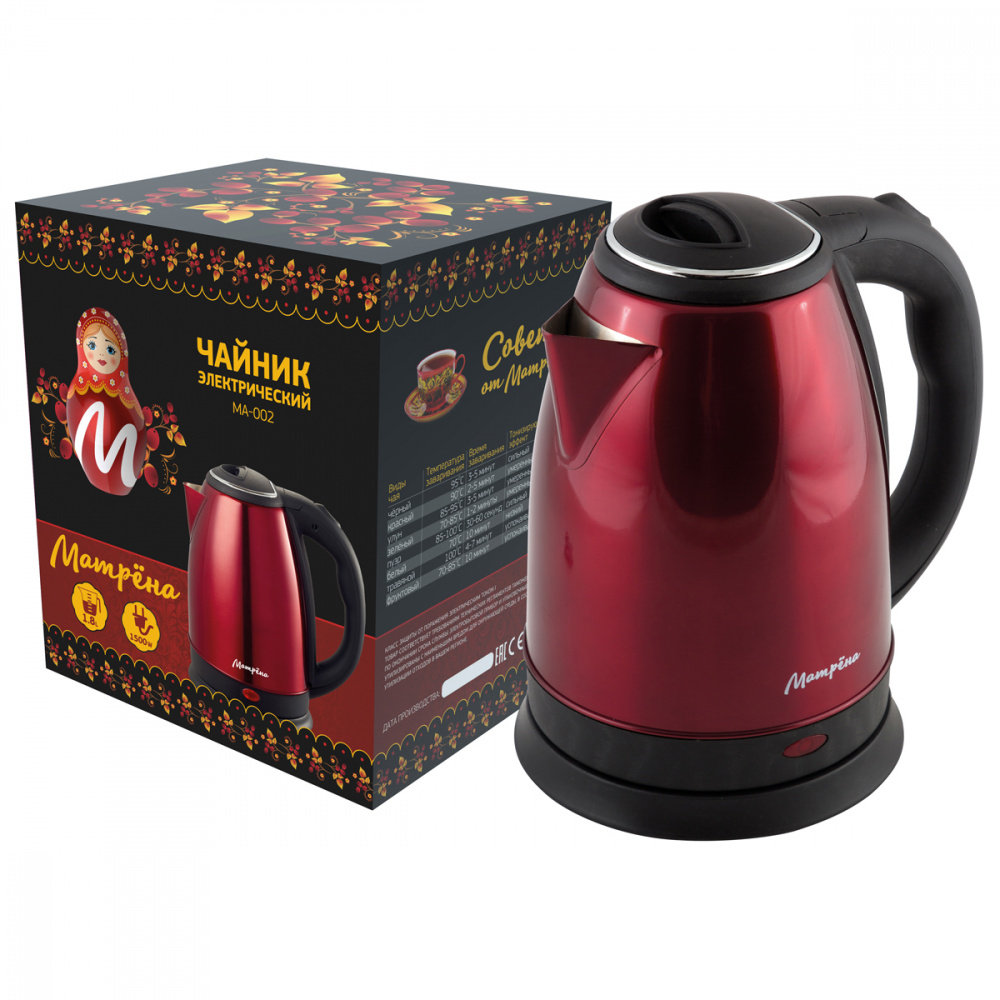 Чайник электрический Матрёна MA-002 18 л 1500 Вт красный 112800₽