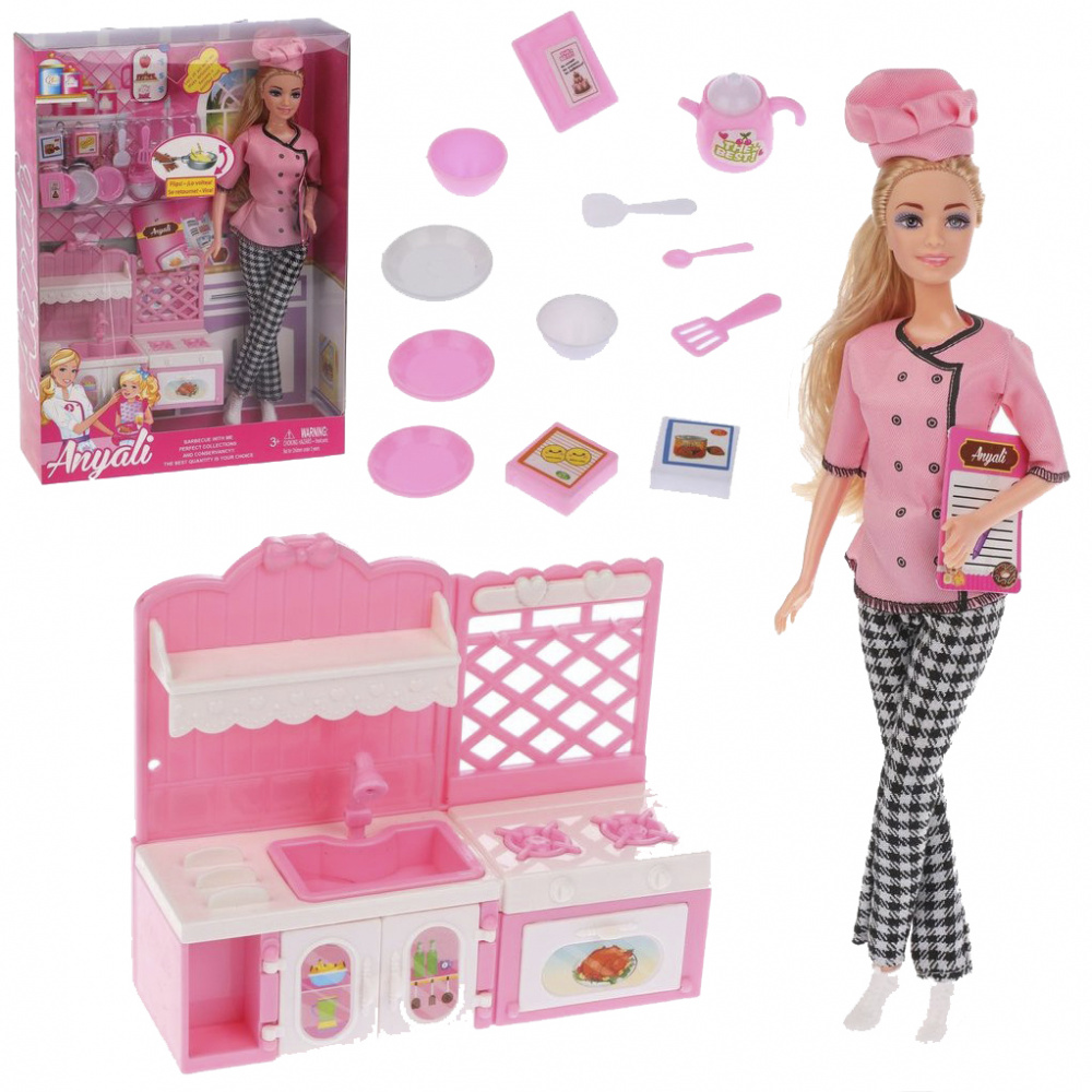 

Набор игровой Наша Игрушка "Повар", кукла 30 см, 14 аксессуаров