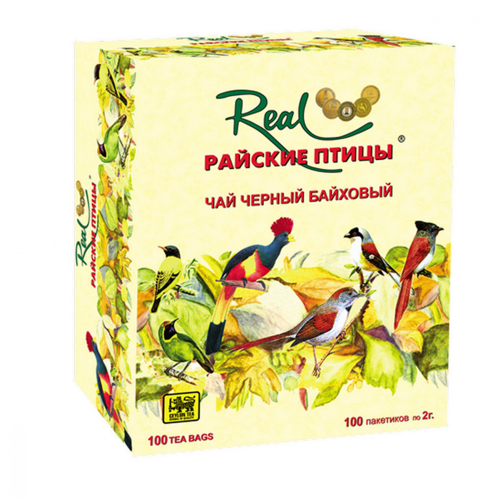 Чай Райские птицы, чёрный байховый, 100 пакетиков