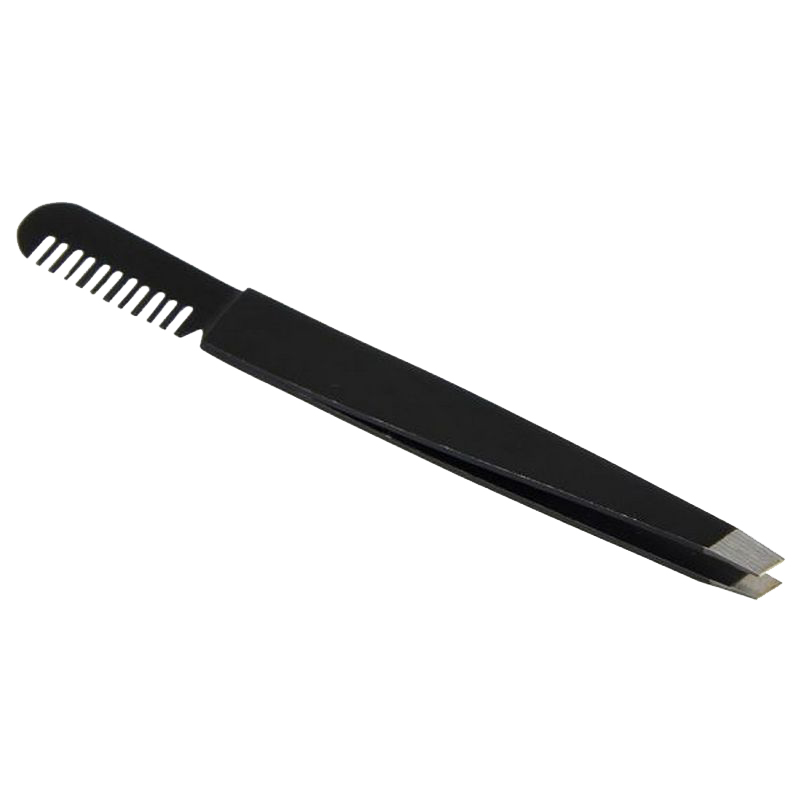 

Пинцет для бровей и ресниц ЮниLook, с расческой, металл, 10 х 1 см, черный