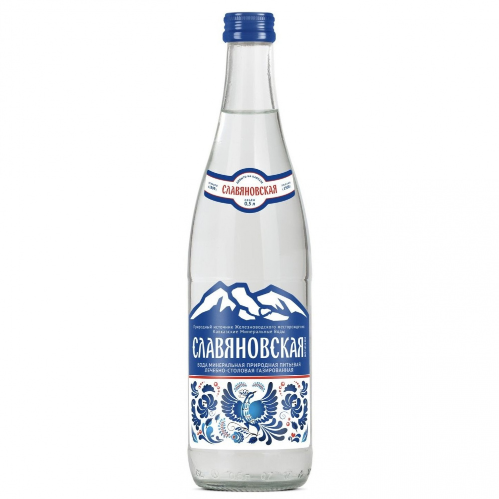 

Вода минеральная Славяновская, газированная, 0,5, стекло
