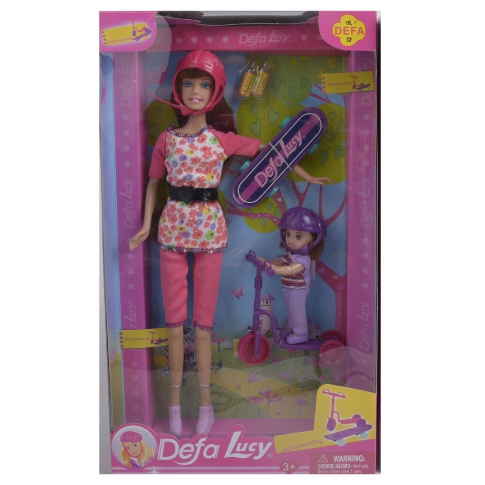 

Игровой набор с куклой Defa Lucy "На прогулке", кукла 29 см, кукла 15 см, 6 предметов