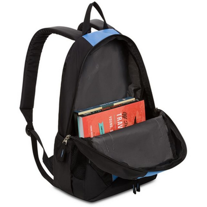 Рюкзак Swissgear, чёрный/голубой, 32х14х45 см, 20 л