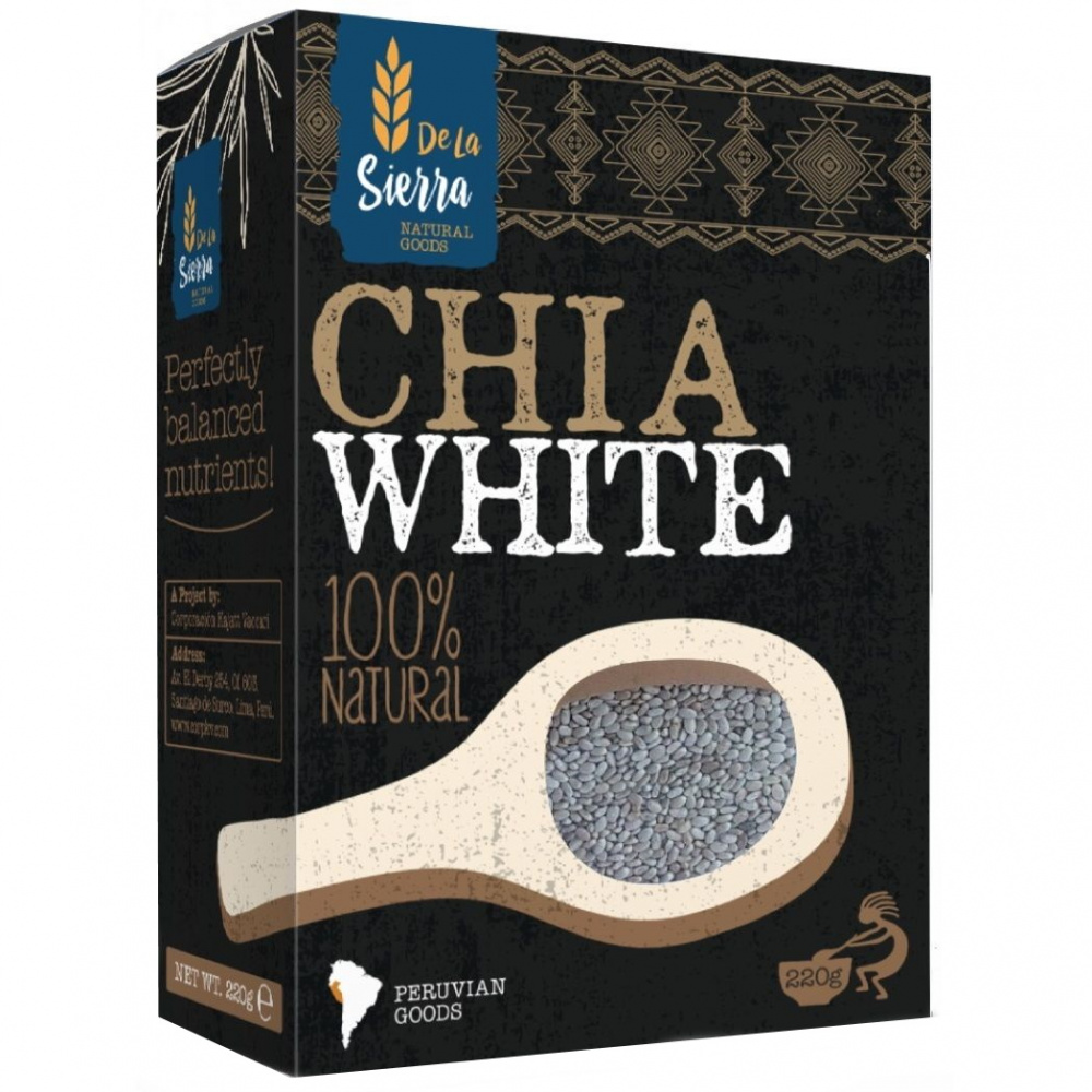 Семена чиа ТМ De La Sierra, белые, 220 г