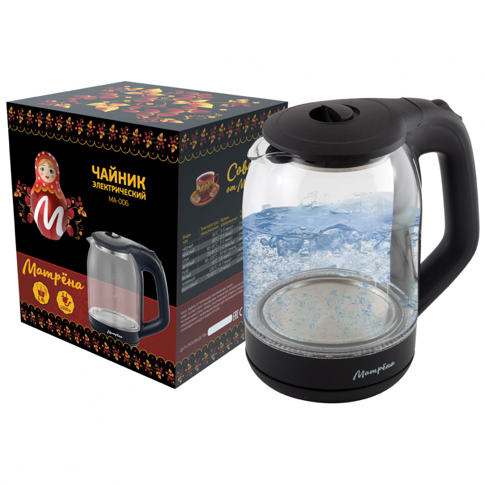 Чайник электрический Матрёна MA-006 18 л 1500 Вт черный 204800₽