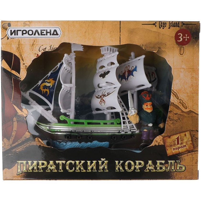 

Набор игровой "Пиратский корабль и команда", мини, 2 предмета, ТМ "Игроленд" (арт 276.098_3)