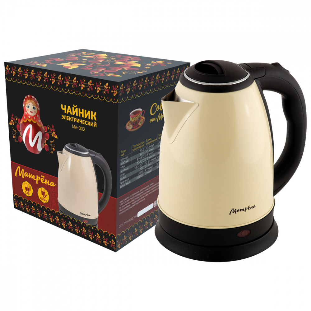 Чайник электрический Матрёна MA-002 18 л 1500 Вт бежевый 113100₽